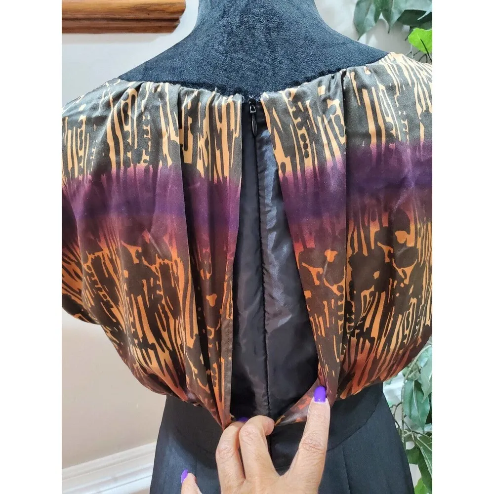 The Limited Women Black & Brown Round Neck Short Sleeve Knee Length Dress Size 4 - Image 8