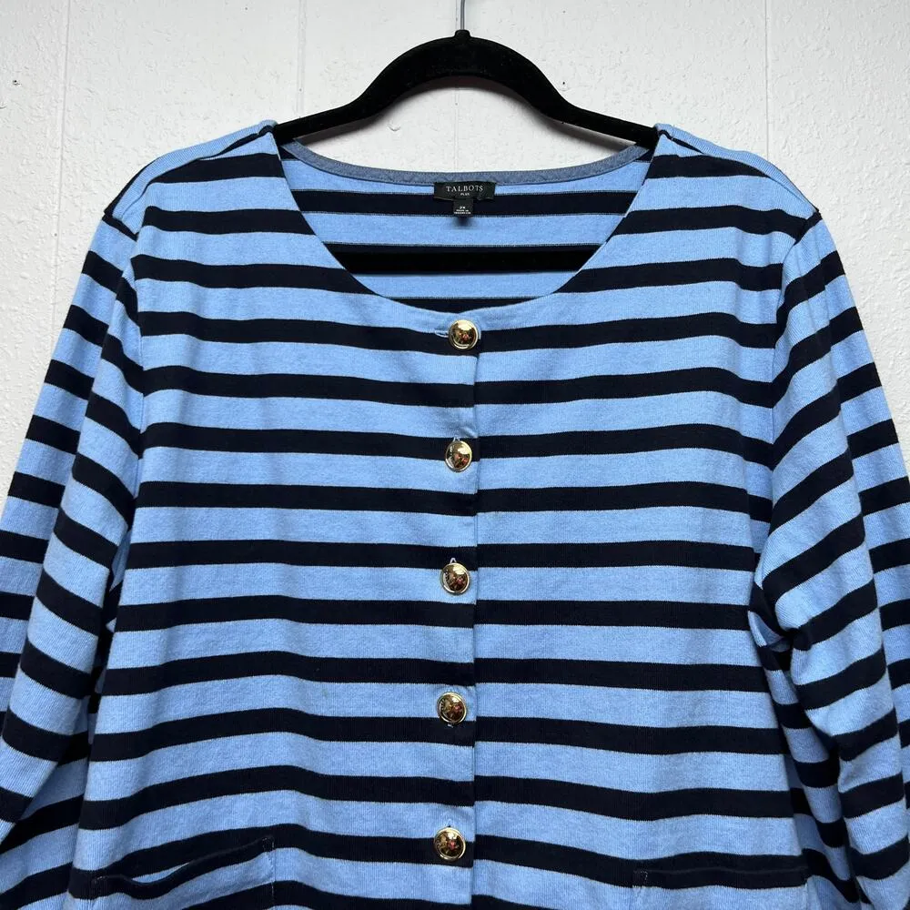Talbots Cardigan Womens 2X Cotton Stretch Preppy Professional Academia Business - Image 3