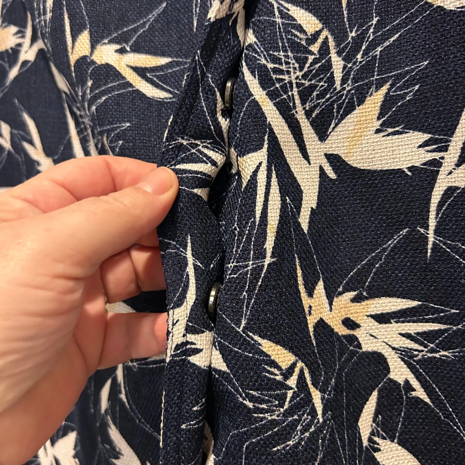 RACHEL ROY Womens 12 :Polynesian Paradise Blue White Bird Print Asymmetrical Black - Image 9