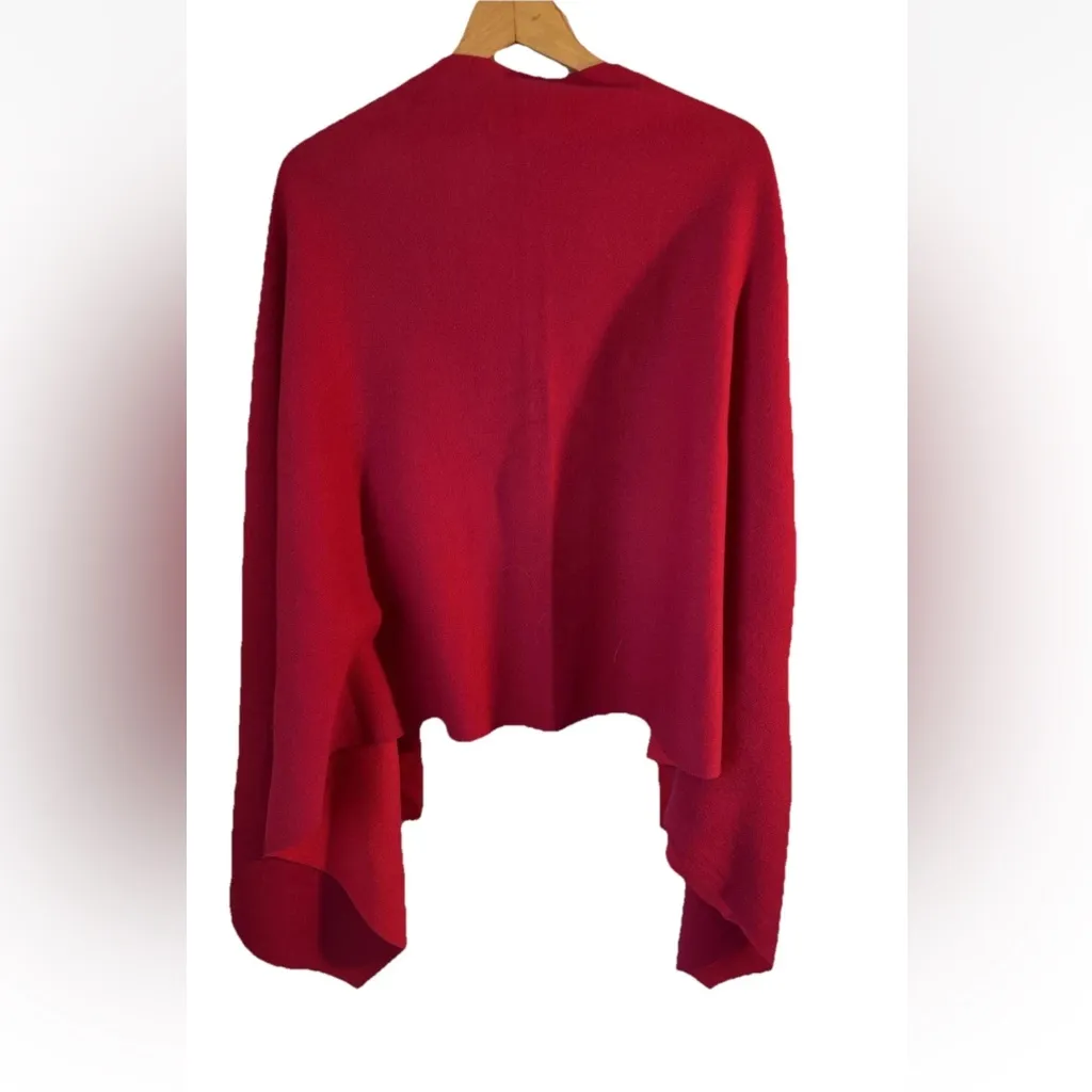 Chico’s Red Knit Cape One Size Fits Most. Business Career Holiday Academia - Image 2