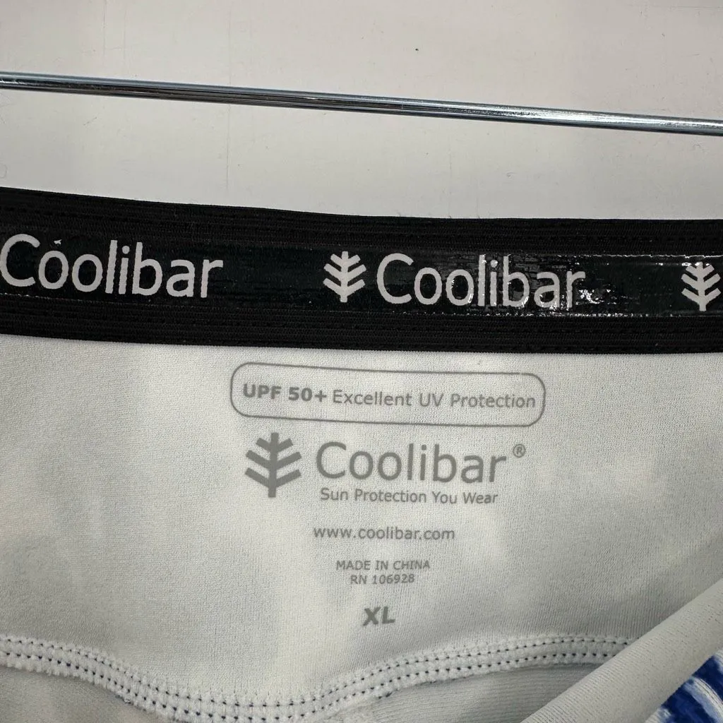 Coolibar Kahula Skirted Swim Capri UPF Swim‎ Bottom Capris Size XL Blue & White - Image 3