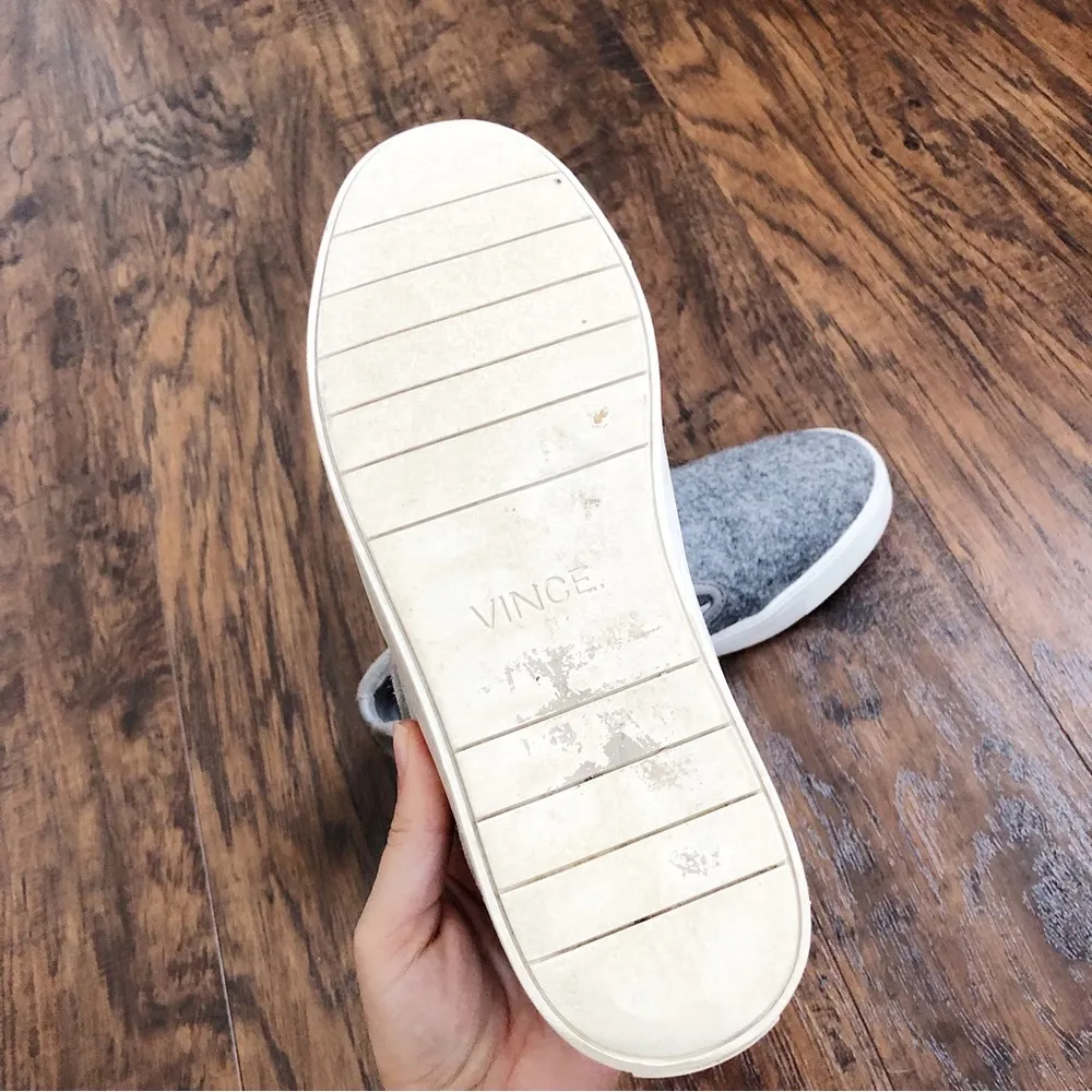 Vince • Banler Flannel Skate Sneaker grey flatform platform slip on suede - Image 9