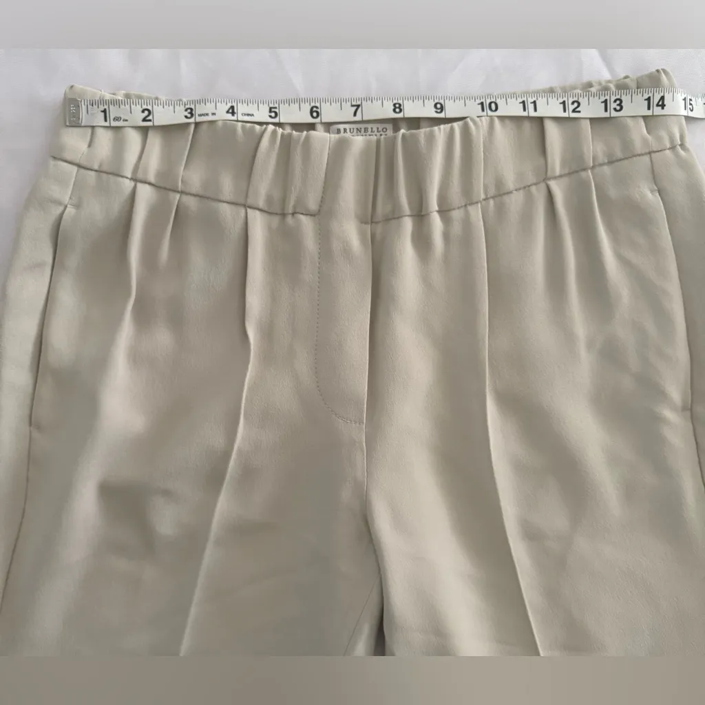 BRUNELLO CUCINELLI Cady Tailored Jogger Trouser Pants Sz US 6 Silk Acetate Crepe - Image 6
