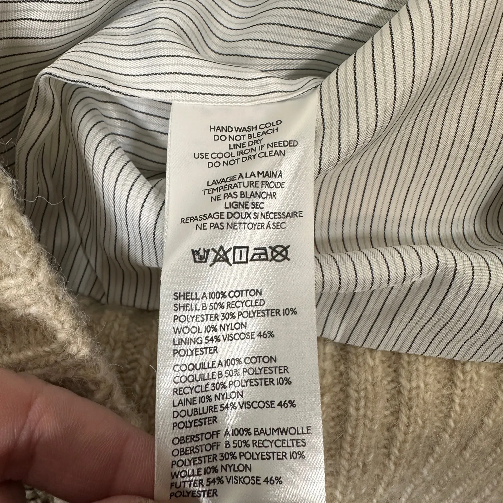 By Anthropologie Mixed-Media Wool & Cotton Jacket – Women’s Medium – MSRP $168 - Image 9