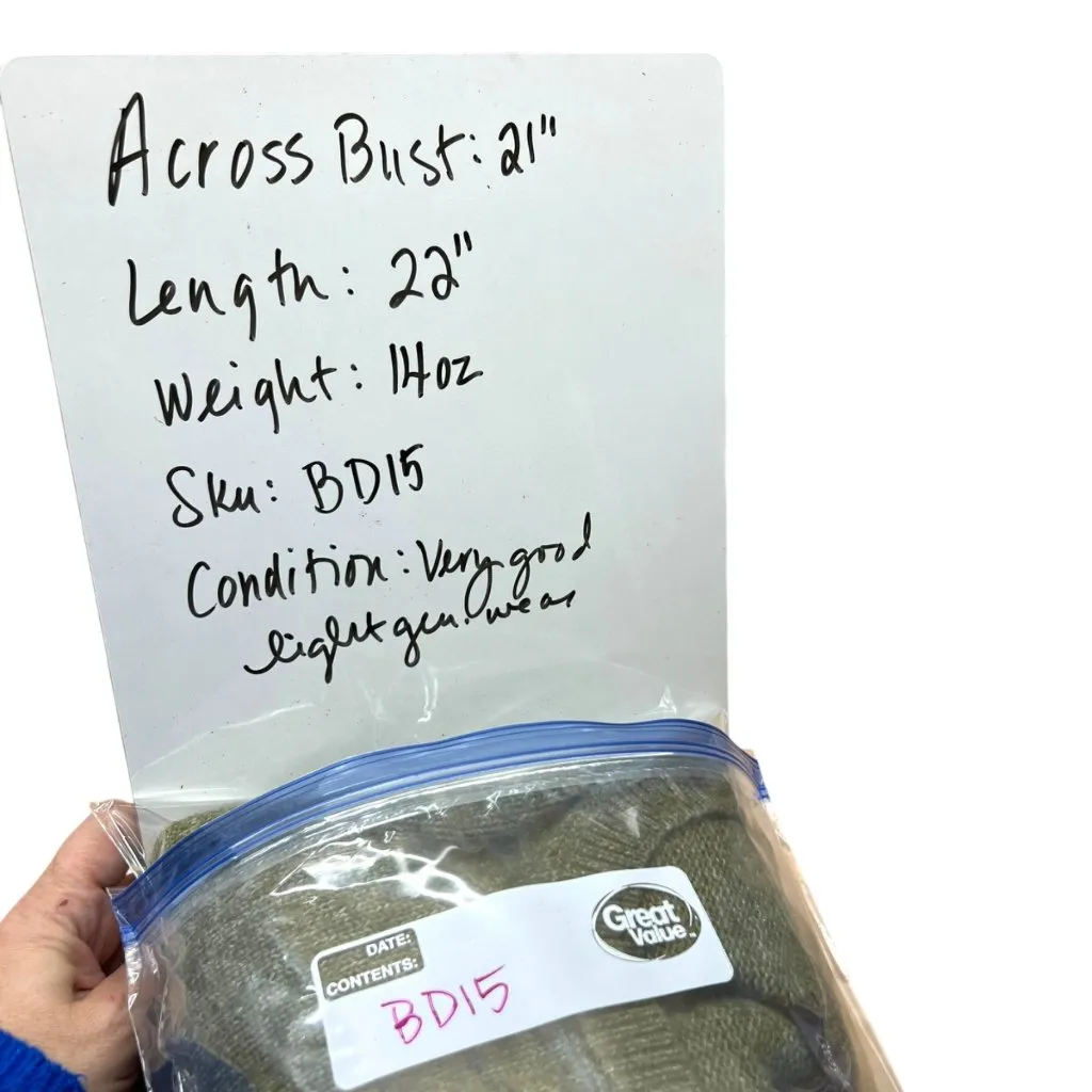 Grey Collective Ruffle Sleeve Sweater Olive Green Size Medium - Image 10