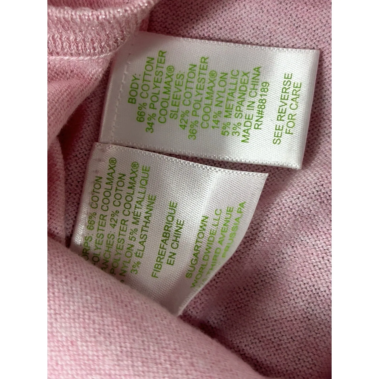 Lilly Pulitzer Pink Glitter Quarter Sleeve Pullover Sweater Size Large Womens - Image 6