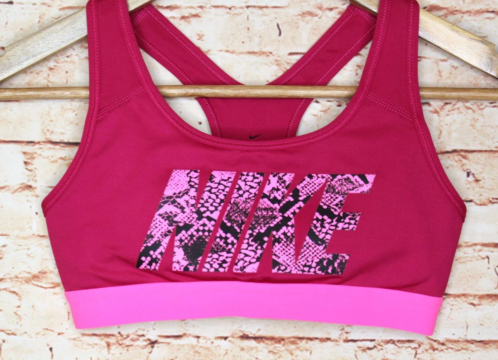 | Dri-Fit Running Hot Pink Logo Sports Bra - Image 3