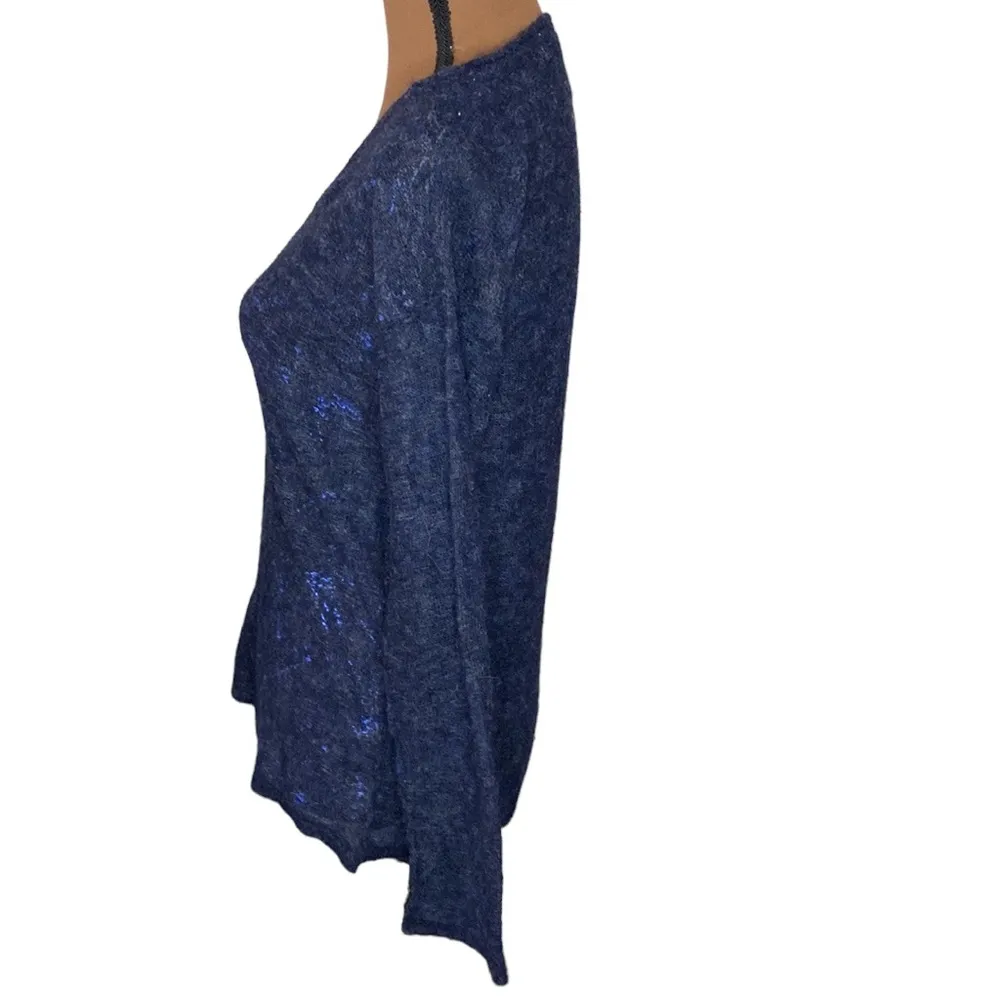 Skin alpaca blend metallic splatter navy v - Image 41