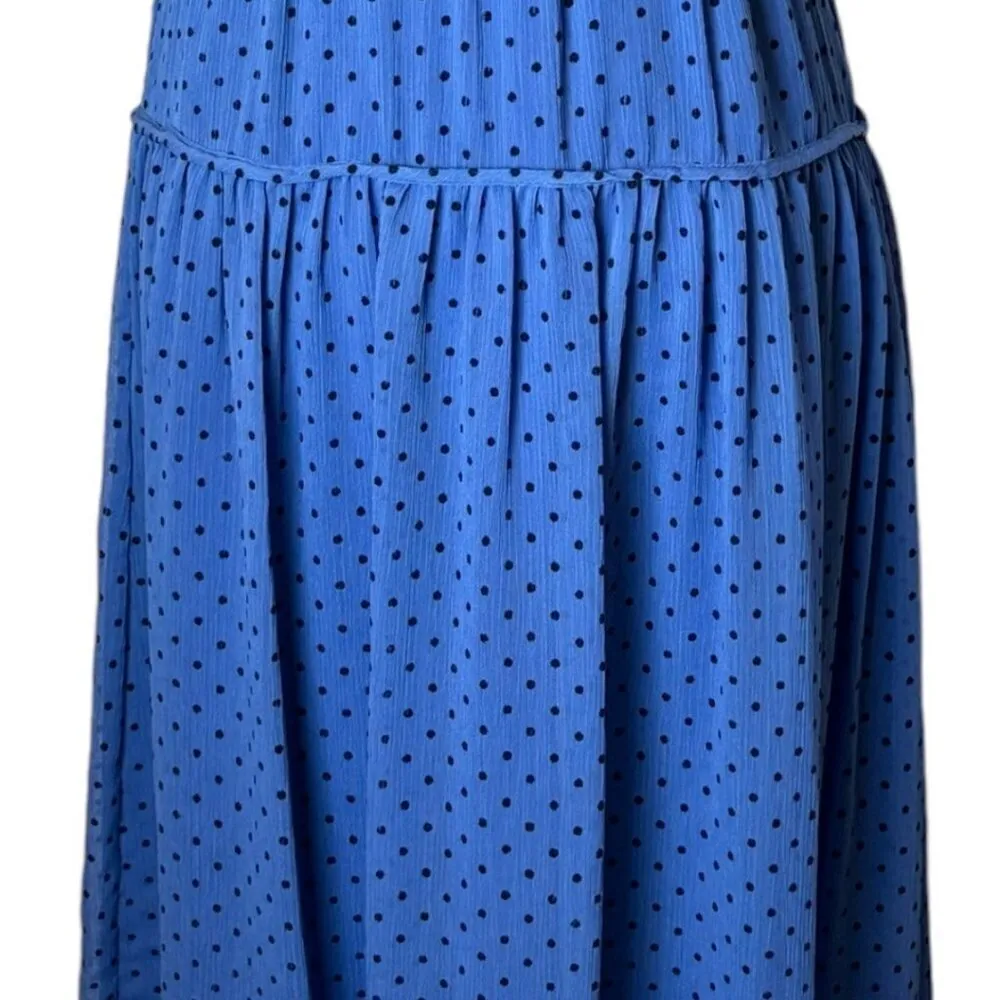 La Maison Talulah Dress Womens Small Blue And‎ Black Polka Dot Sorrento Midi - Image 10