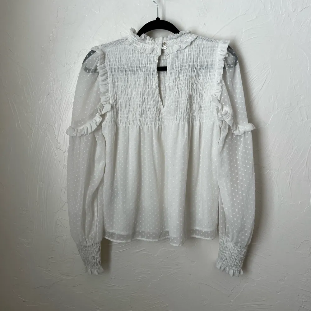 Zara white dotted lace blouse▪️size S - Image 7