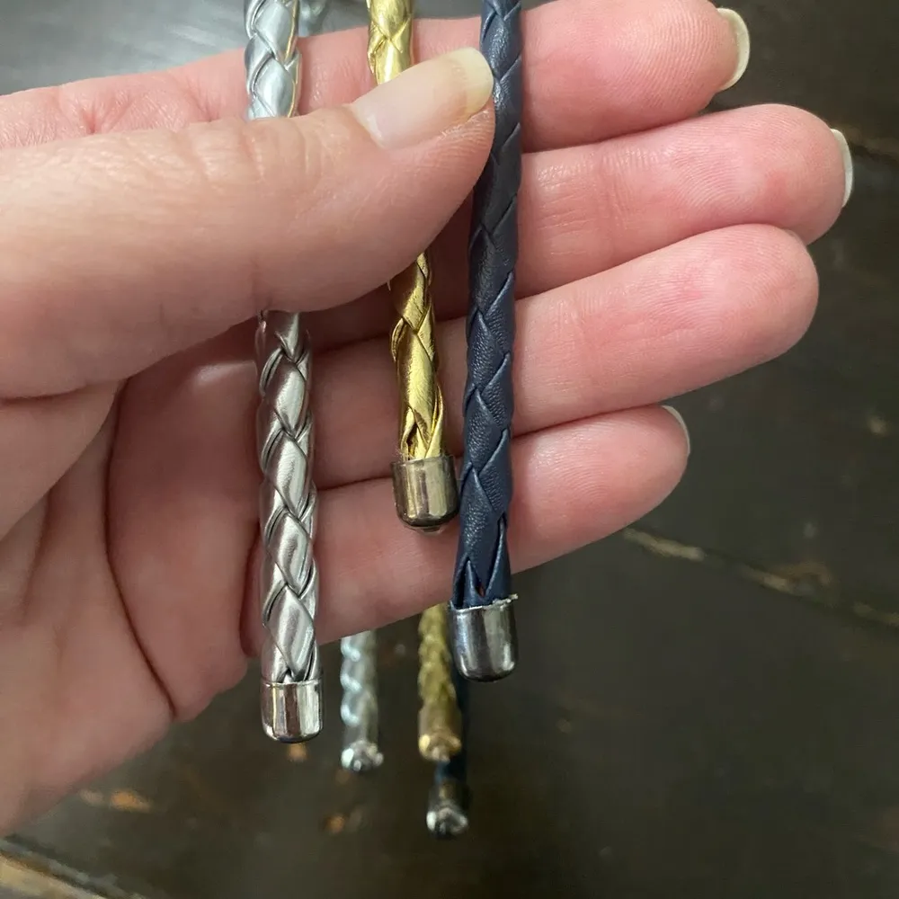 Braided Headbands in Gold, Silver, and Blue Gold - Image 3