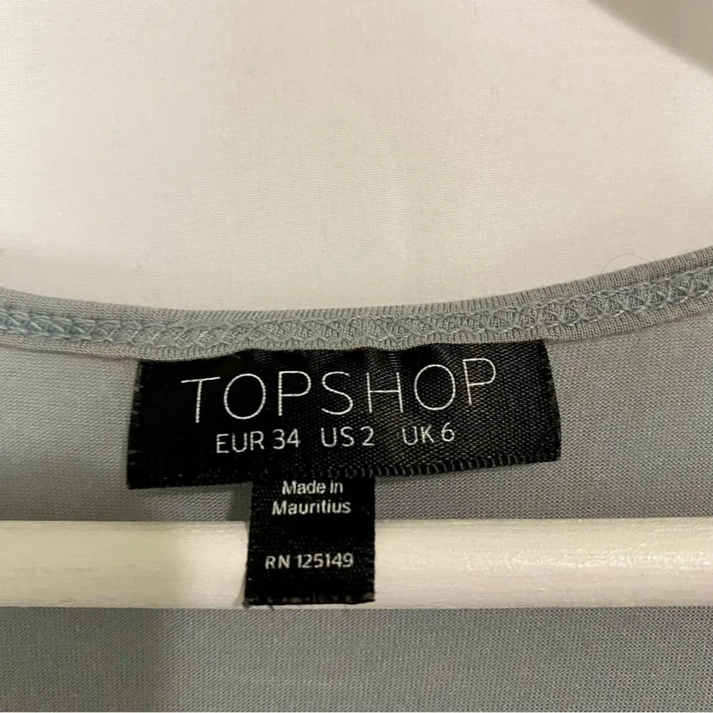 Topshop Women’s Casual Racerback Tank Top Grey Size 2 FLAW - Image 4