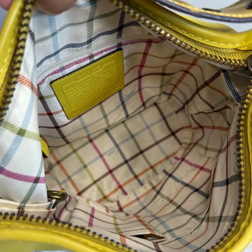 y2k COACH 2007 Bleecker 11422 Yellow Duffle Bucket Shoulder Bag Crossbody - Image 10