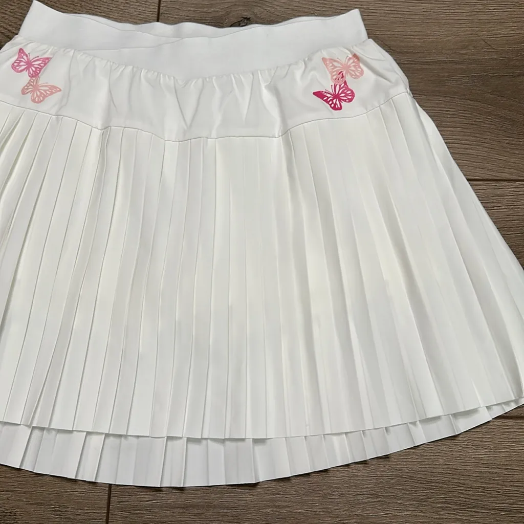 Trophy House 15” High Rise White Pleated Pocket Tennis Golf Skirt Skort‎ Size XS - Image 2
