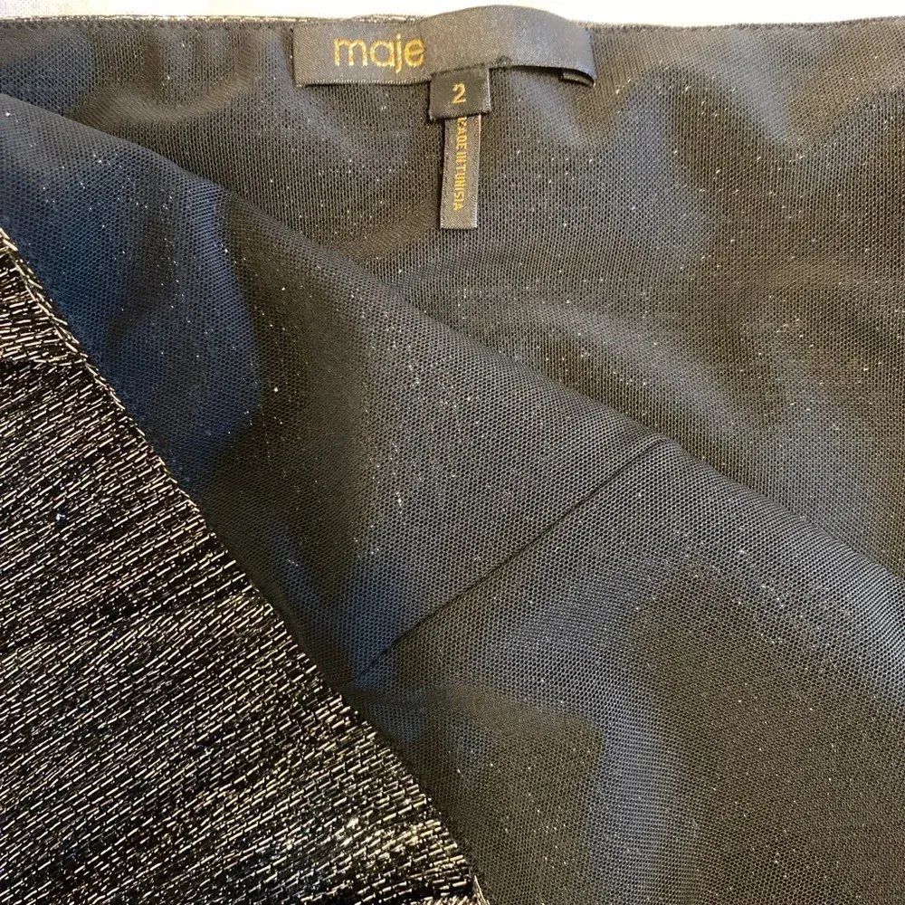 Maje Metallic skirt with ruffle detail - Image 6