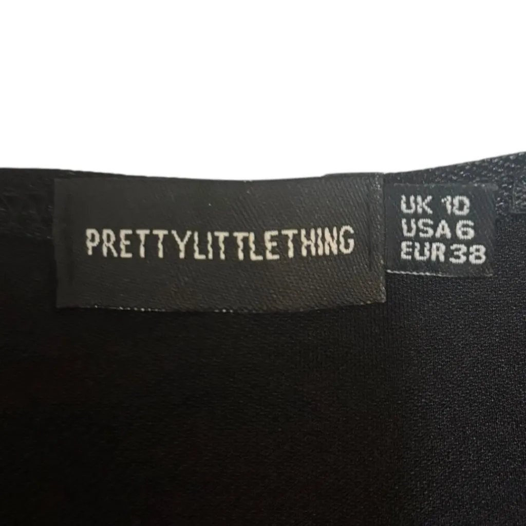 PrettyLittleThing Black Tie-Front Blouse - Image 6