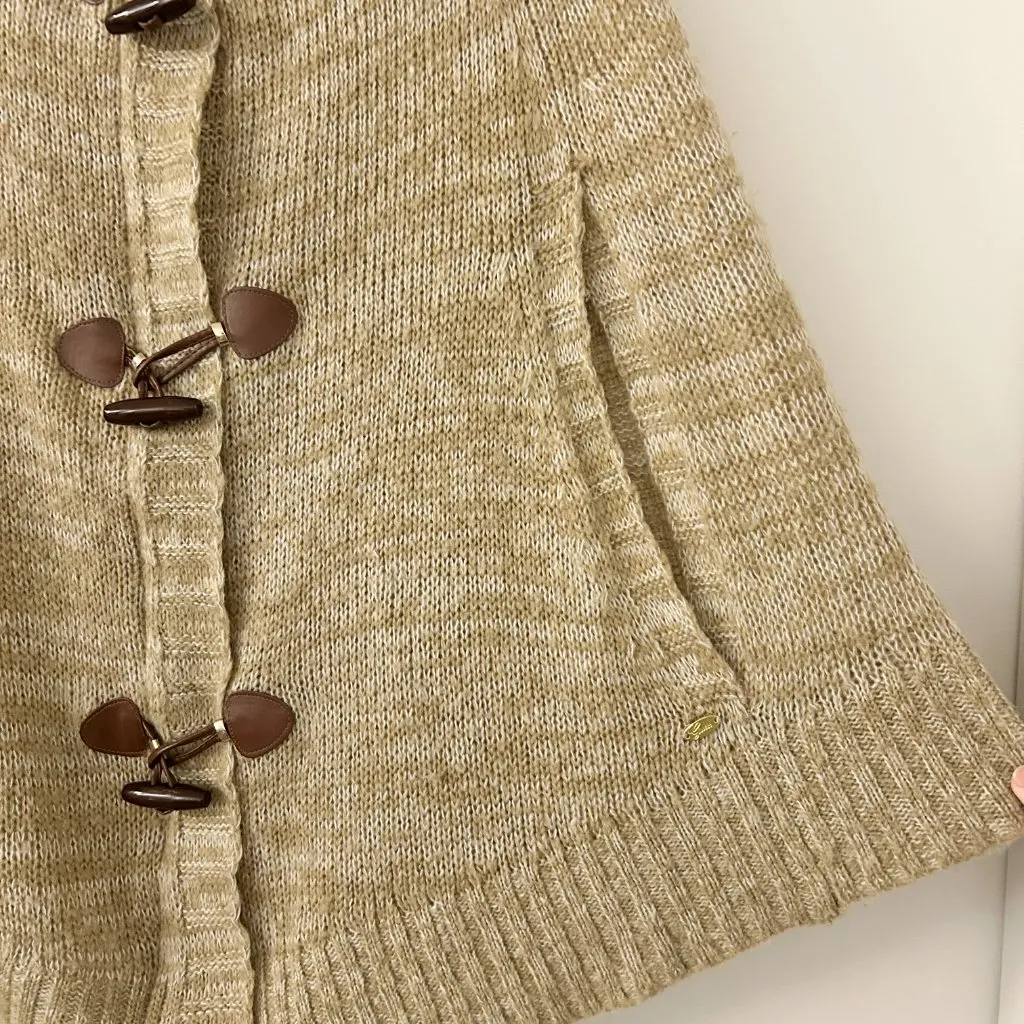 Guess Vintage Faux Leather Cape Poncho Shawl Size XS/S - Image 3