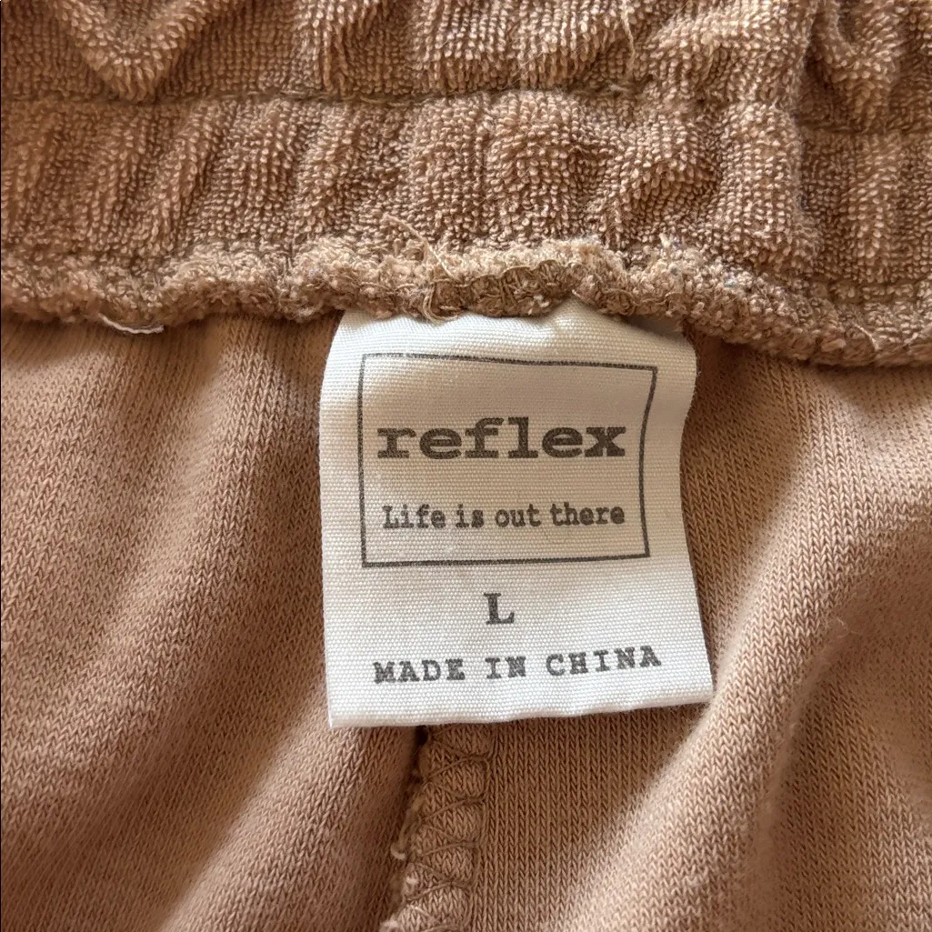 Reflex Women's Tan Terry Cloth Beach Shorts Size L - Image 2