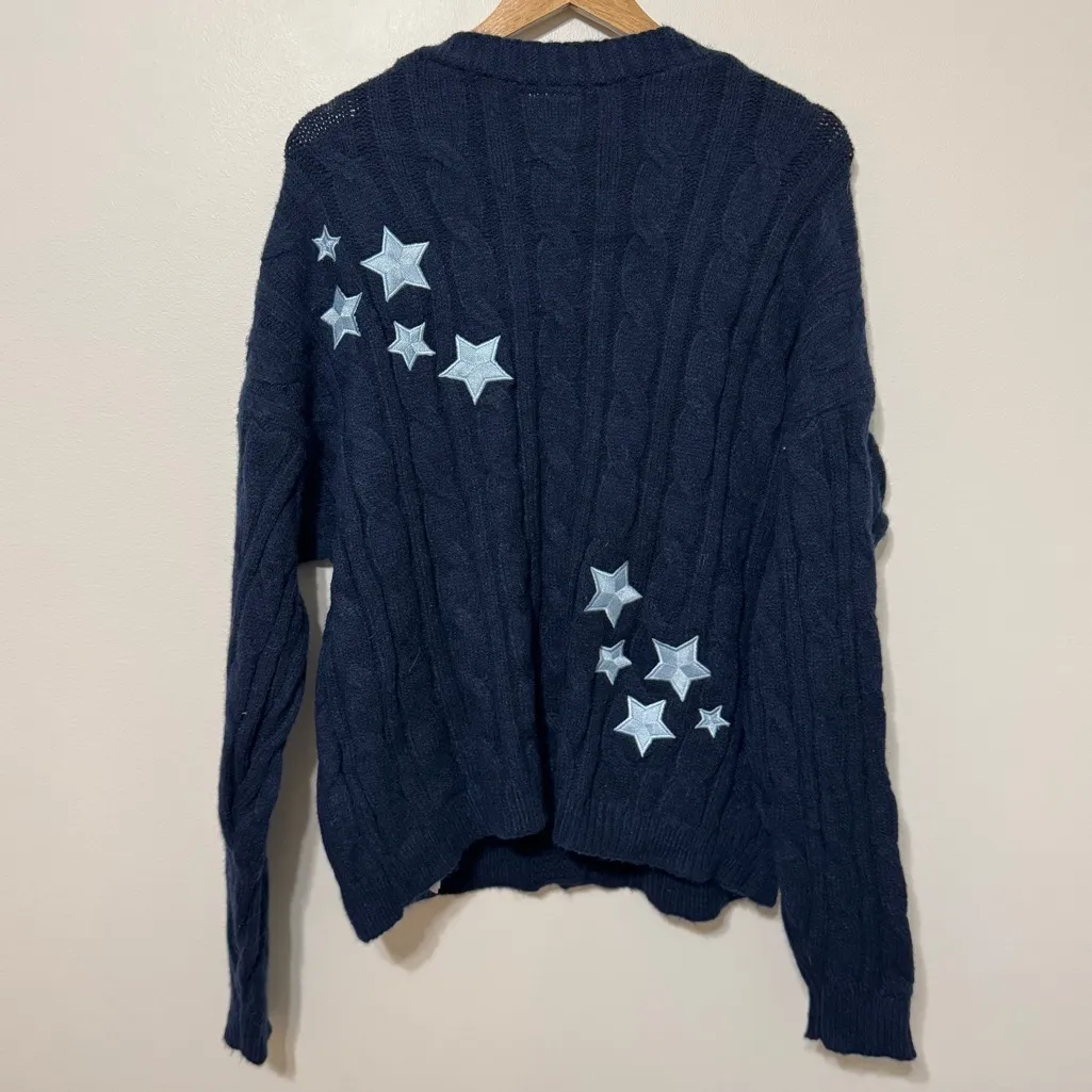 Official Taylor Swift Midnight Cardigan Size Medium Large Navy Blue Cable Knit - Image 6