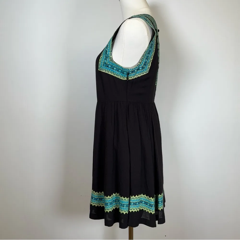 Free People Black And Green Floral Sleeveless Lightweight Dress Women’s Size 2 - Image 4