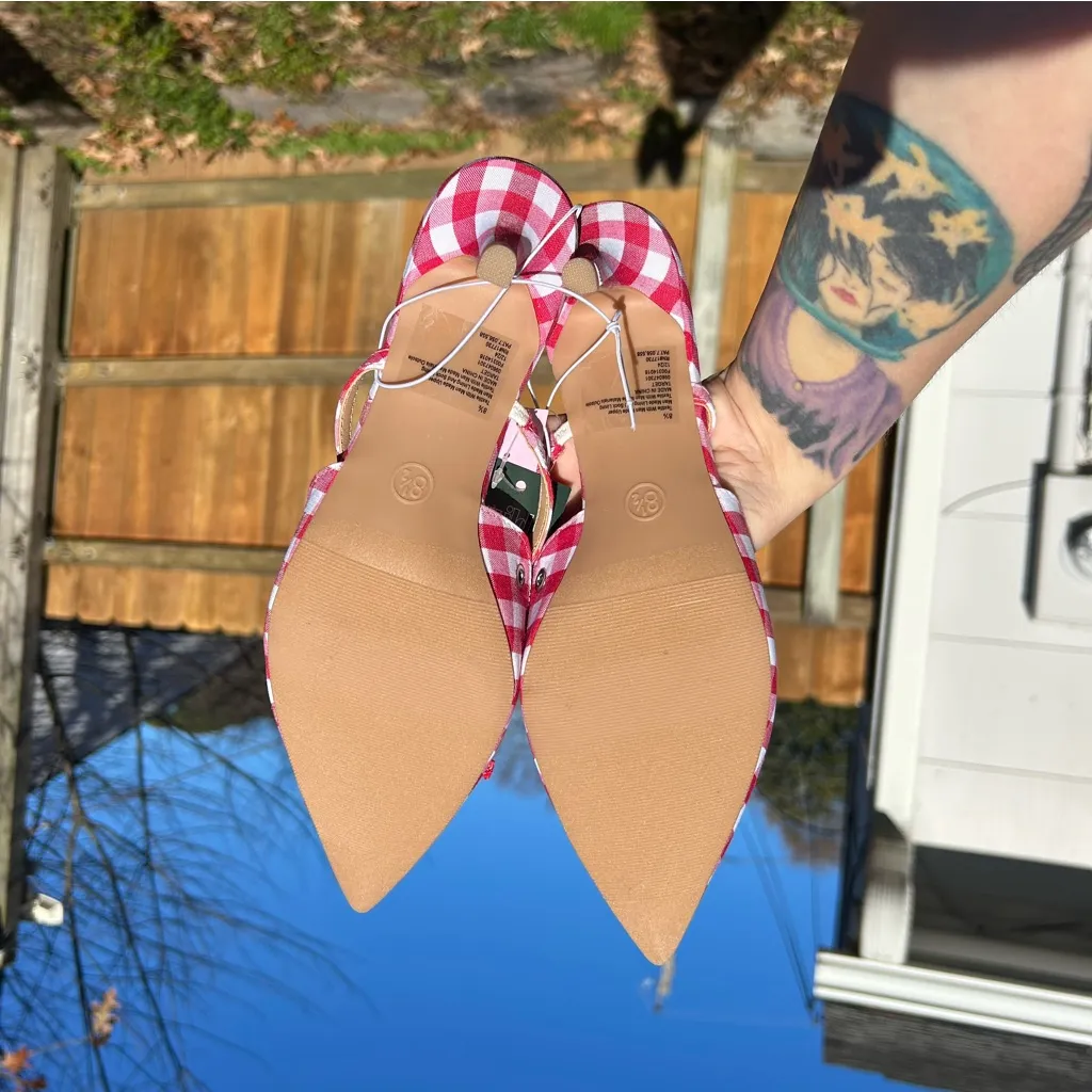 Nwt Wild Fable - Women's Lysandra Gingham Eyelet Kitten Heels - size 8.5 plaid - Image 8