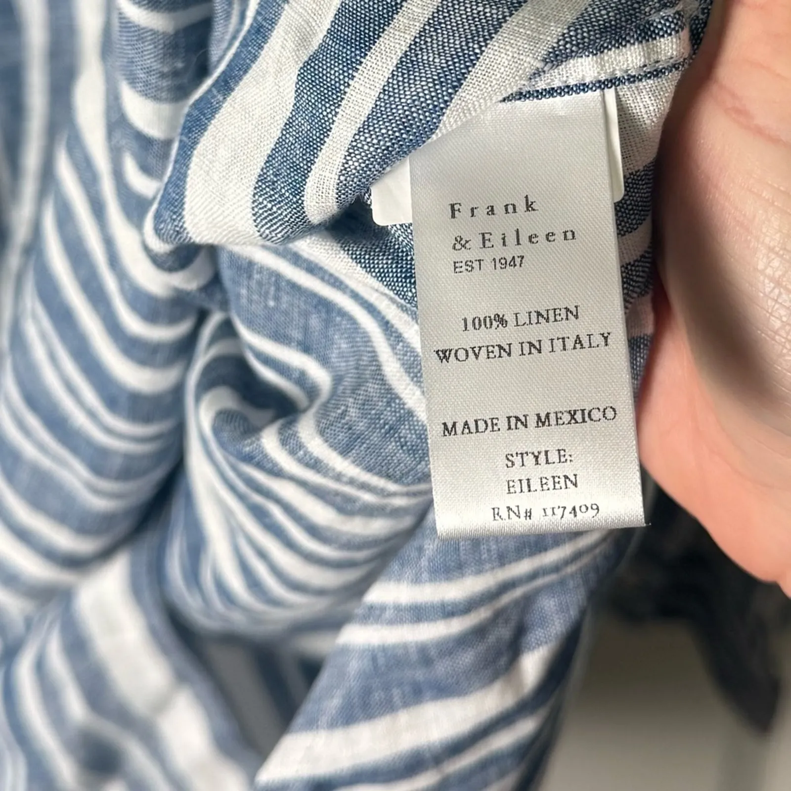 Frank & Eileen Italian Classic Linen Eileen Relaxed Button-Up Shirt XL - Image 6