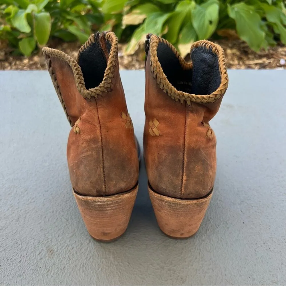 Liberty Black Aztec Southwestern Leather Western Cowgirl Booties 10 Brown - Image 5