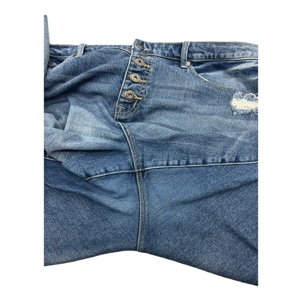 Torrid 22S distressed high rise straight ankle button fly jeans - Image 5