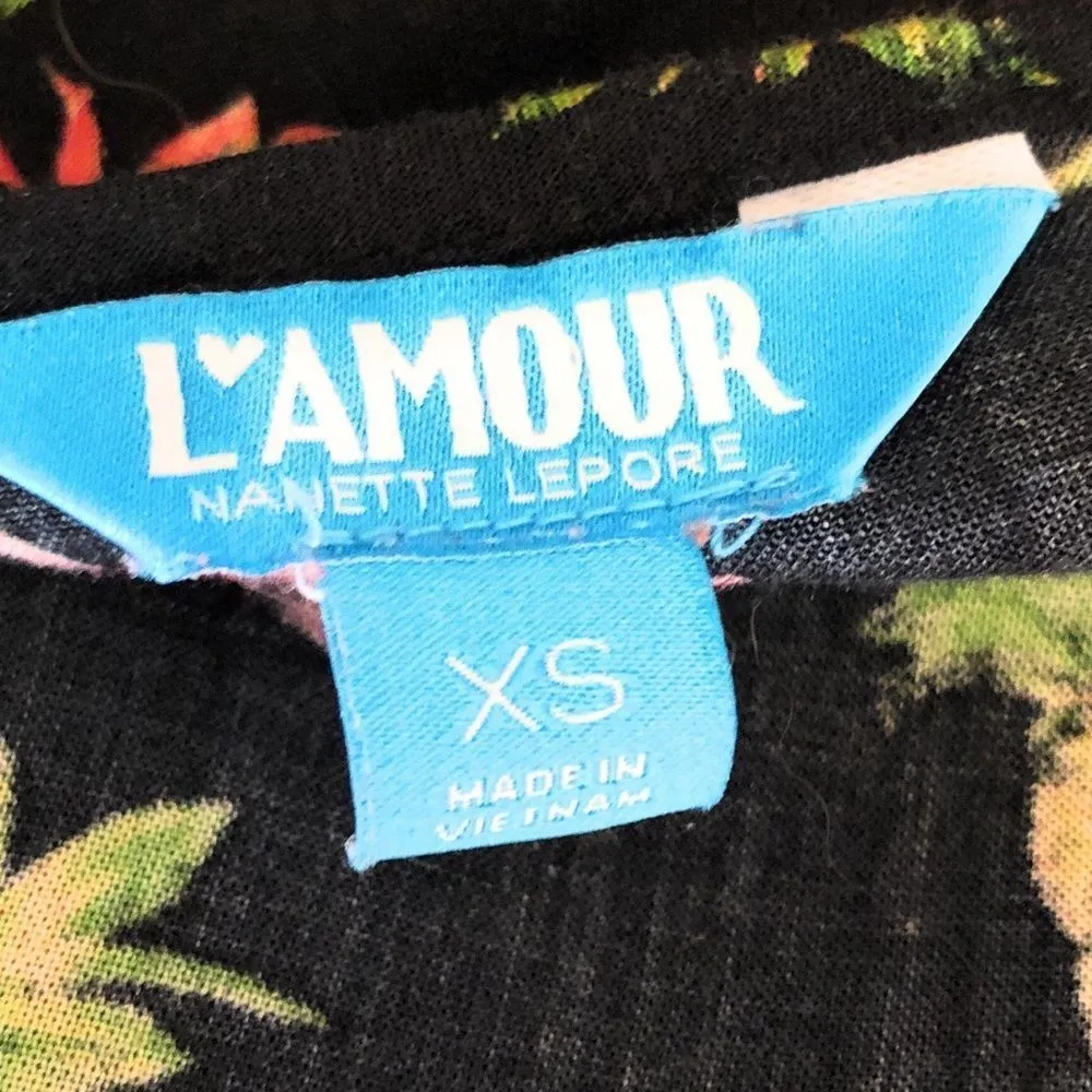 L'Amour Nanette Lapore Pineapple Shorts Romper‎ Black Size XS - Image 8