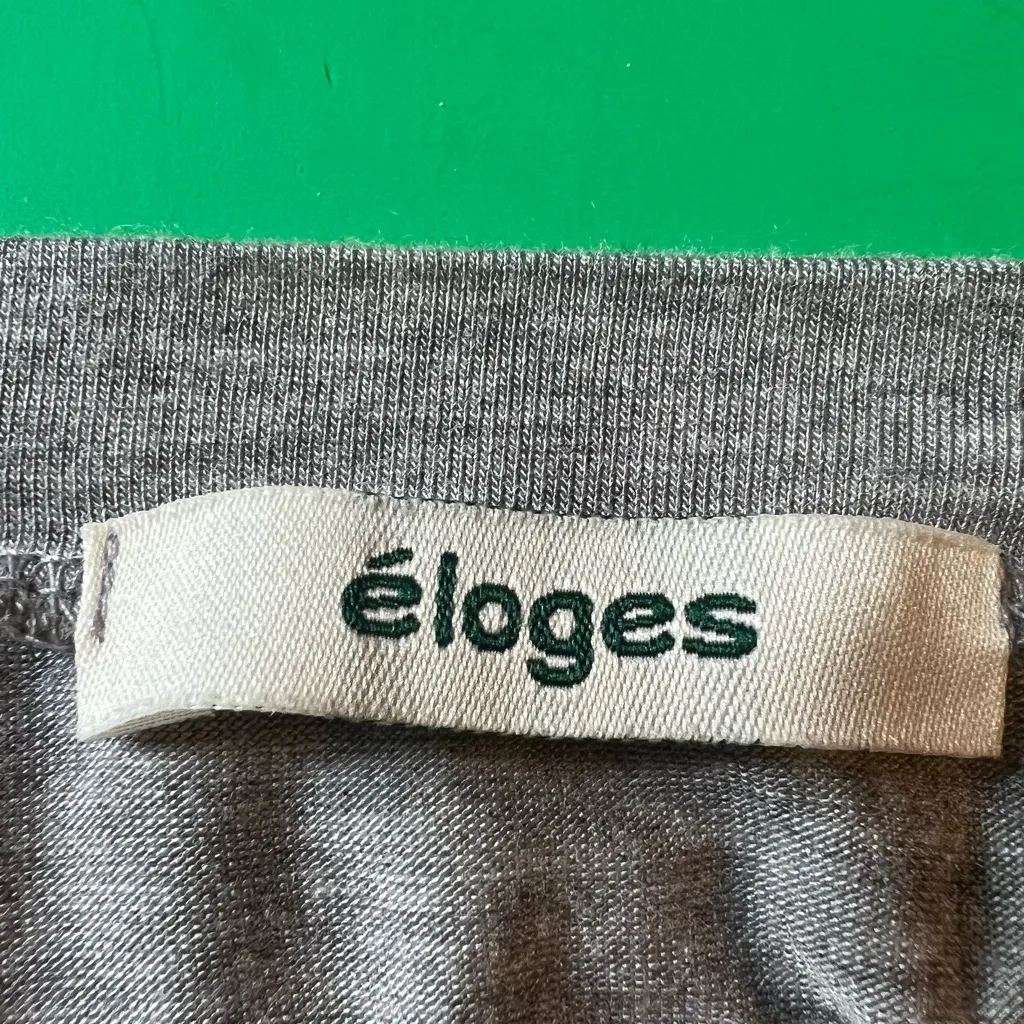 ❤️ Eloges Twofer Layered long sleeve Two in One Top in Peach and Gray Size L - Image 2