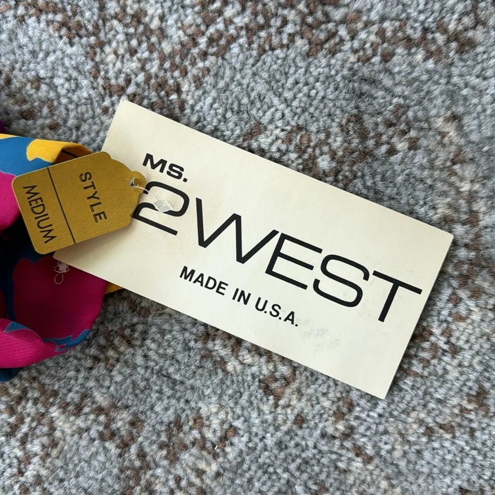 Vintage Ms.12 West Sheer Floral Blouse & Skirt Set Medium Blue - Image 9