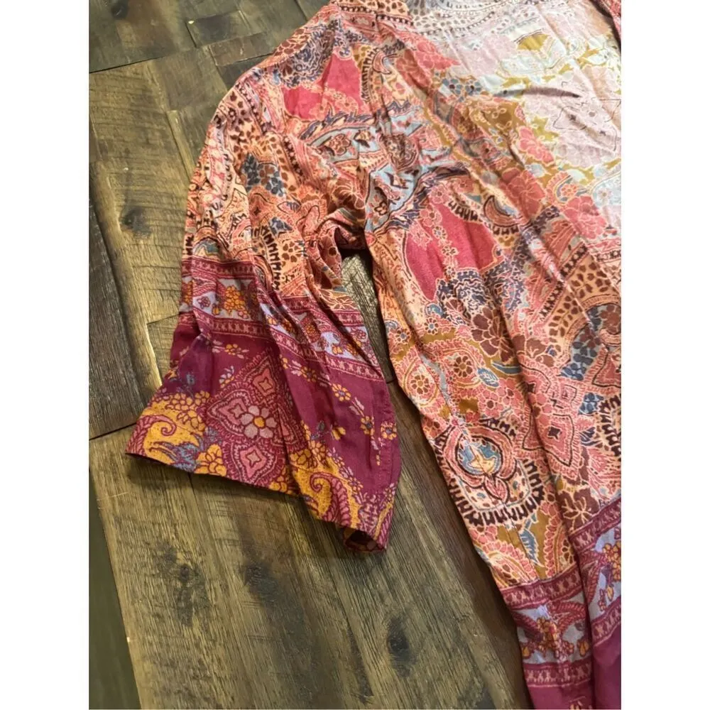 Soft surroundings open front kimono size xl boho - Image 2