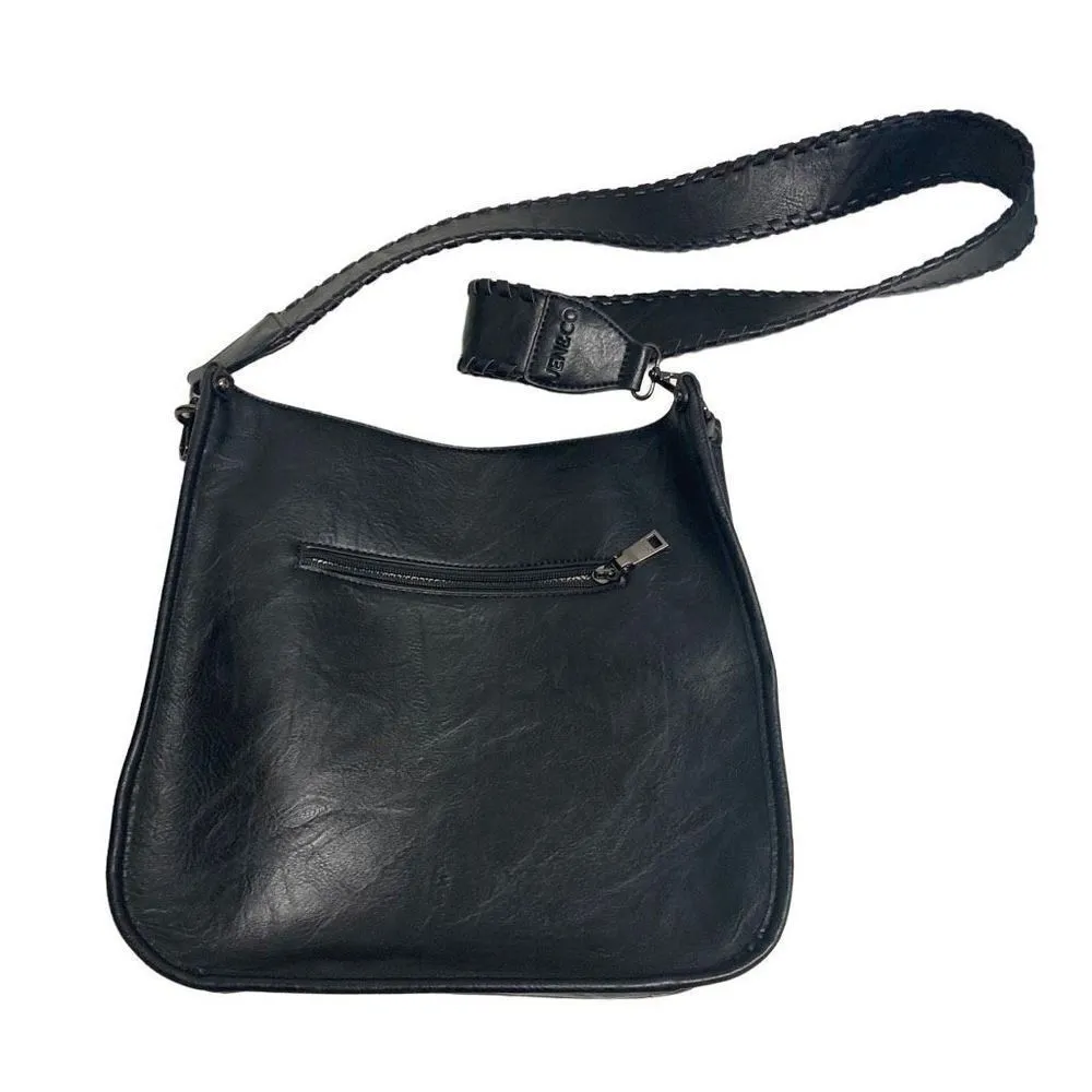 JEN & CO. Women’s Chloe Aztec Crossbody Black‎ & Cream 11X3.5X12 Fiesta Black - Image 2