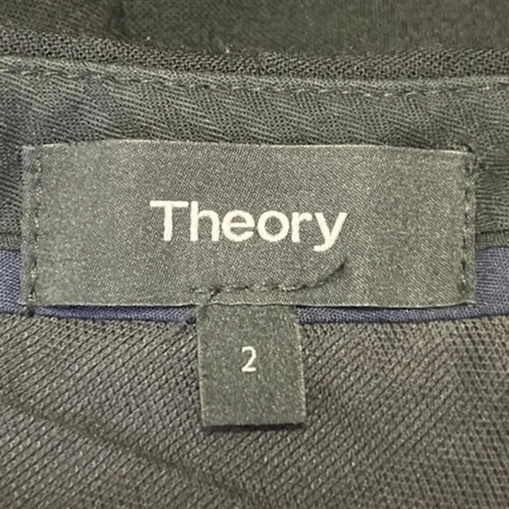 Theory Erstina Pioneer Women's Black Mid Rise Crop Trousers Dress Pants Size 2 - Image 4