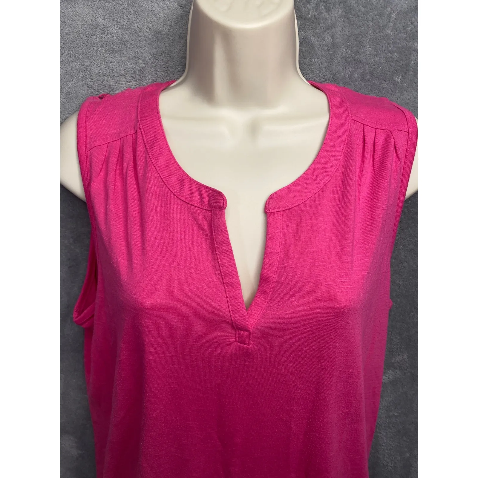 SONOMA LIFE+STYLE Womens Pink Sleeveless Lace Back V Neck Tank Top Shirt M Size L - Image 2