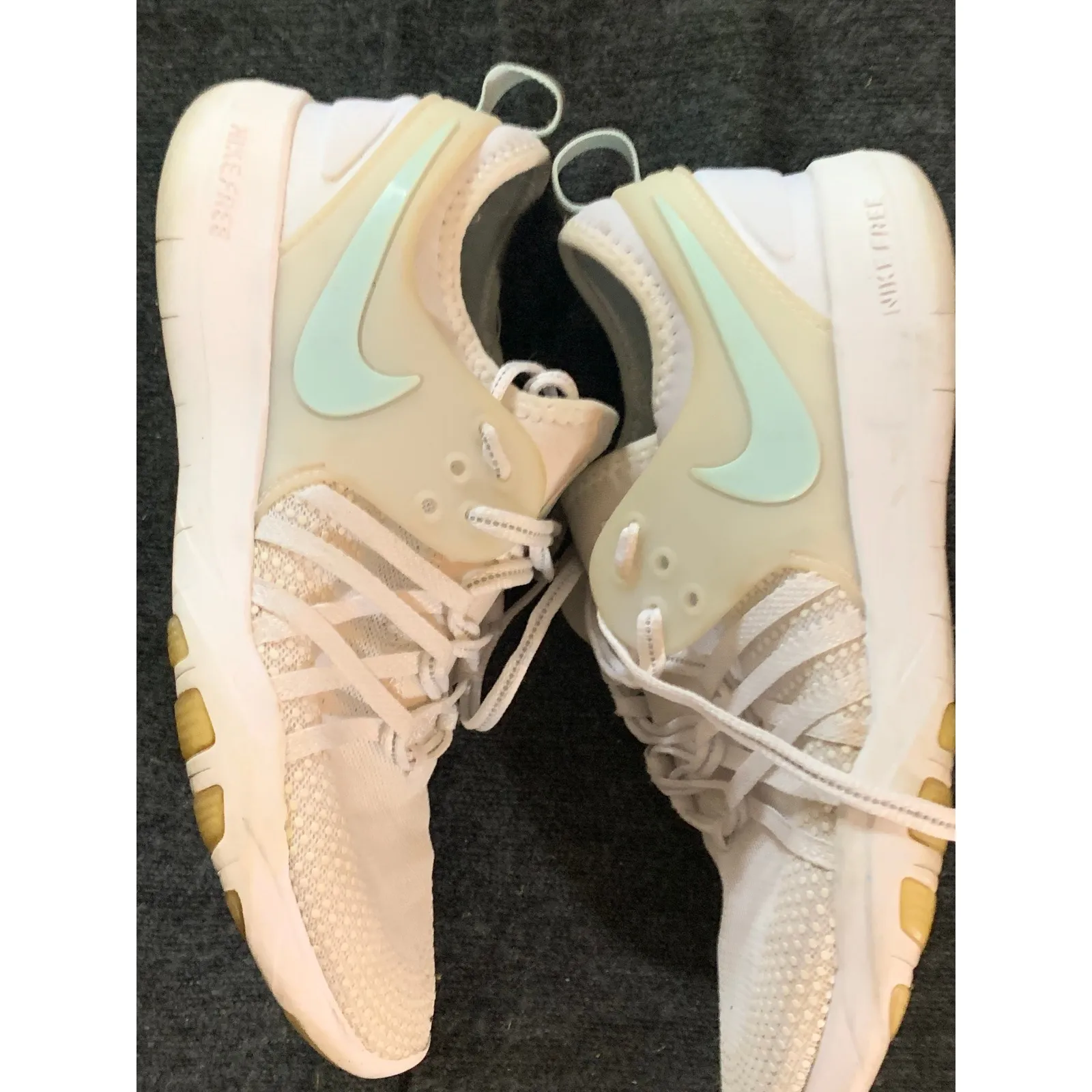 Nike Free RN Flyknit 2017 Women's Running Shoes White Teal Size 8 AA2284 100 - Image 3