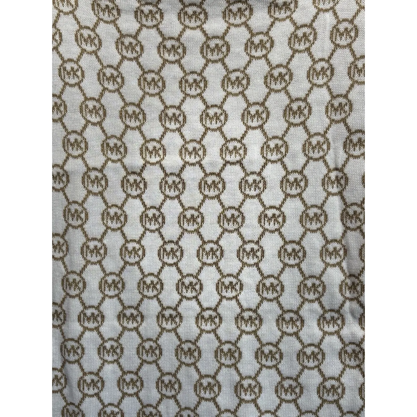Michael Kors Scarf Reversible Infinity‎ Ivory/Gold Metallic MK Logo Soft OS - Image 2