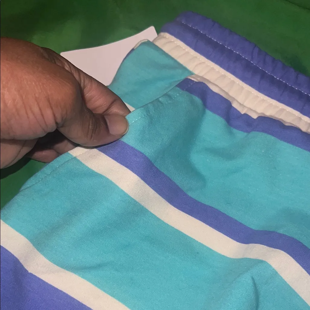 NWT Wildfox Striped Blue and Purple Cotton Blend Shorts size XL - Image 6