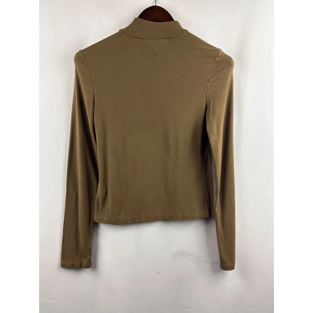 Women’s Et Clet Large Olive Green Long Sleeve Turtleneck - Image 3