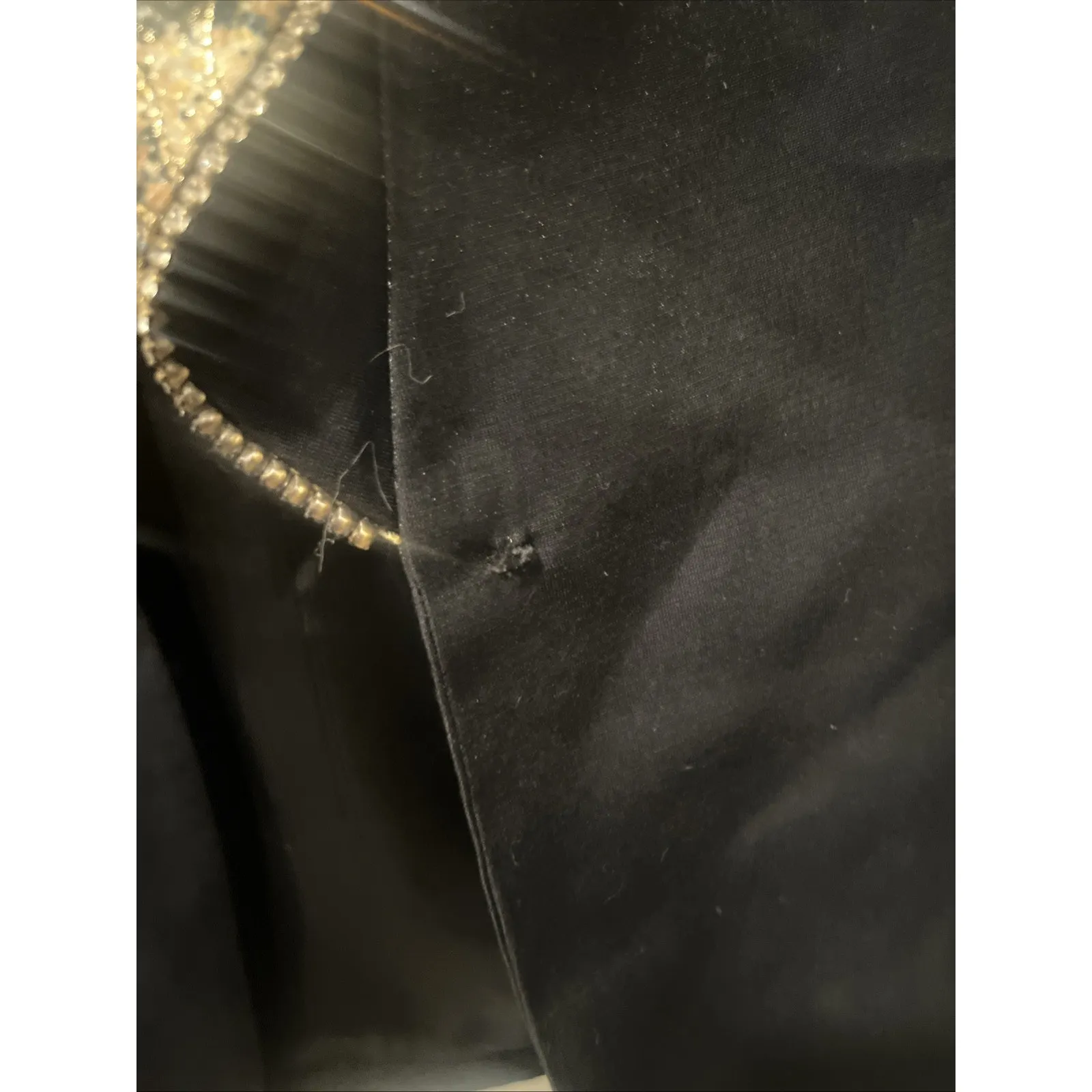 Vintage Daniela Neicy's Black Gold Statement Blazer Floral Rhinestones Size 12 - Image 7