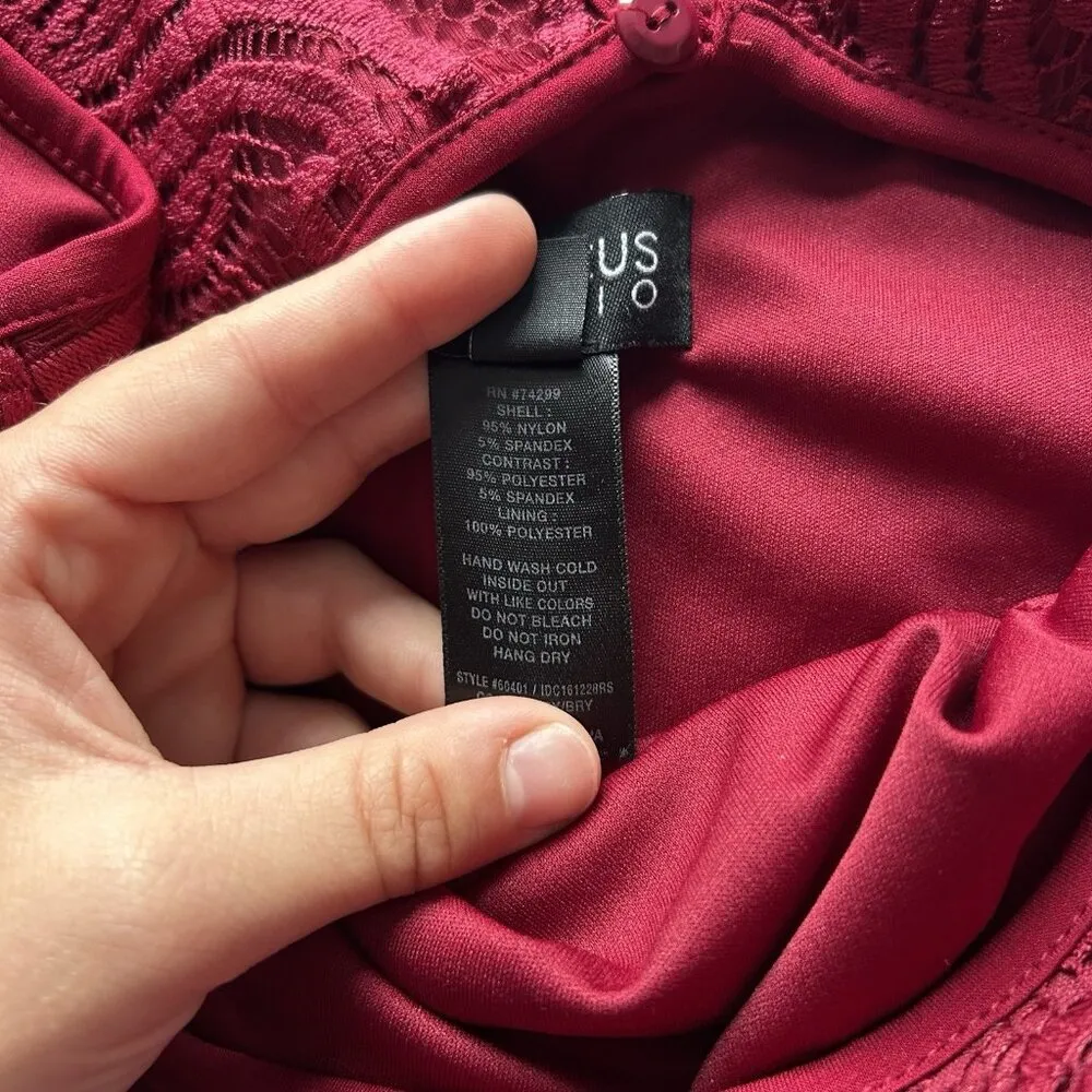 Enfocus Studio Womens 8 Burgundy Lace Maxi Dress Sleeveless Elegant Formal Gown - Image 6