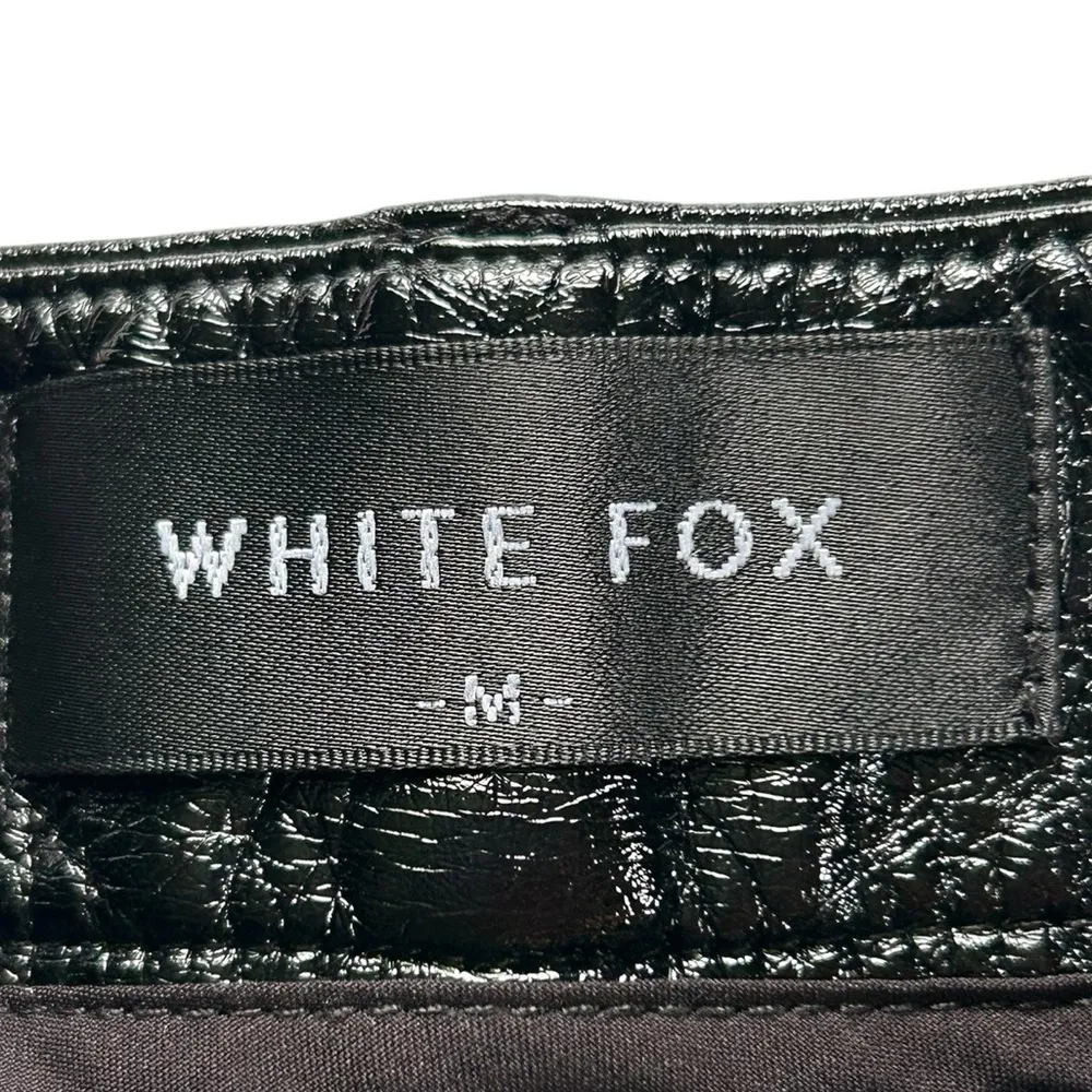White Fox Vegan Faux Leather High Rise I’m The Only One Pants Size M Black - Image 13