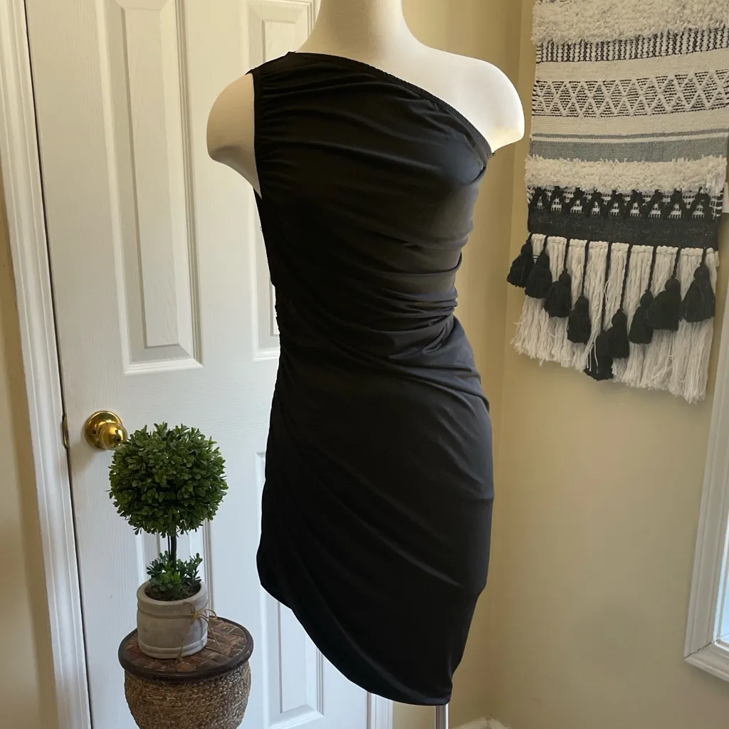 Steve Madden Black One-Shoulder High Low Dress - Image 2