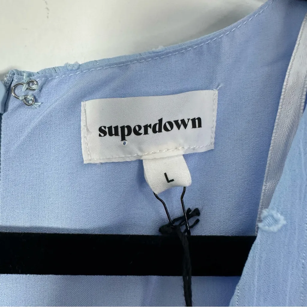 Revolve Superdown Bree Mini Dress In Blue Size L NWT - Image 4