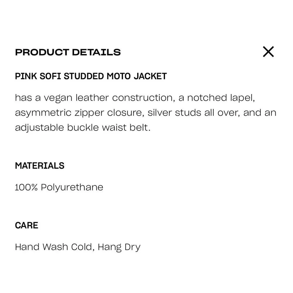 NWOT Azalea Wang Hot Pink Vegan Leather Studded Moto Jacket Plus 3x SOFI 3xl - Image 13