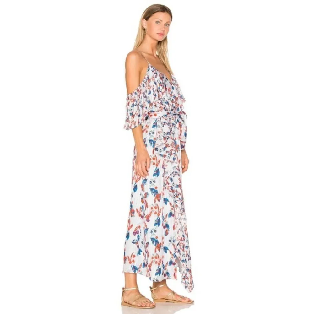 Tanya Taylor Lorena Ruffle Floral Silk Maxi Dress 6 - Image 2