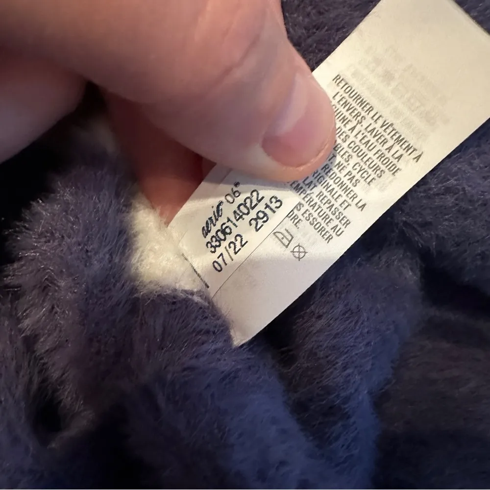 Aerie Flurry Soft Fuzzy Long Sleeve Striped Colorblock Pullover Sweater Sz L NEW - Image 9