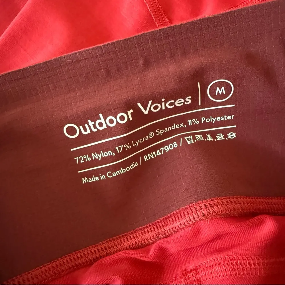 OUTDOOR VOICES | TechSweat Core Scarlet Red Cropped Leggings Women’s Size M - Image 5
