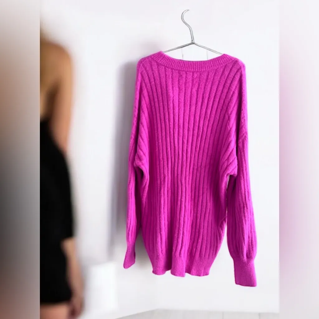 Aerie Buttercream Crew Oversized Sweater in Cosmic Pink - Image 12