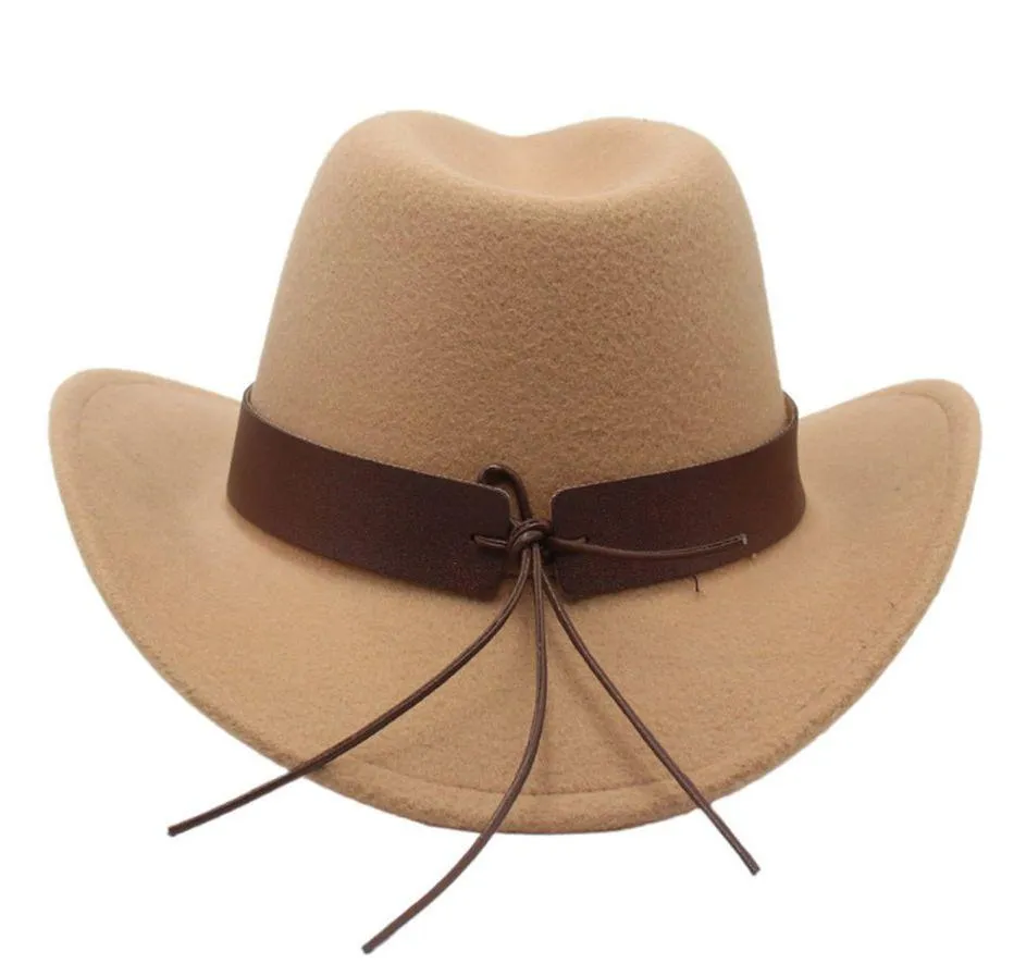 Beige Western Cowboy, Cowgirl Hat, Bull Horns Strap, Men Women Retro Wide Brim - Image 4